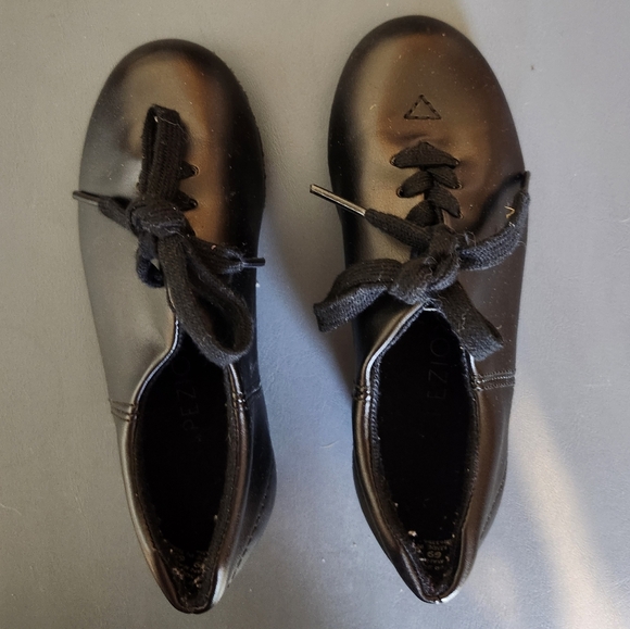 CAPEZIO TELE TONE TAP Shoes Black Tie Size Child 10M. - Picture 1 of 5